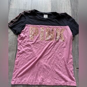 Vs pink shirt sequin Y2K
